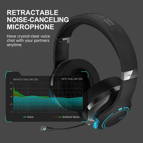 Vista 5 de Edifier G5BT Bluetooth Gaming Headset Over Ear Wired Headphones with Mic Black