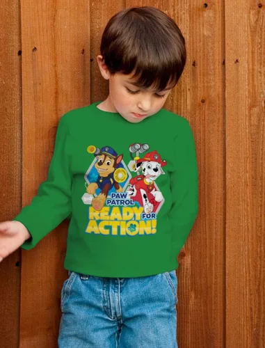 Vista 3 de Camiseta de manga larga oficial de la Patrulla Canina lista para la acción para niños y niños
