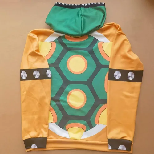Vista 5 de ANHUL Super Brothers - Sudadera con capucha para disfraz de Luigi Bowser, color melocotón