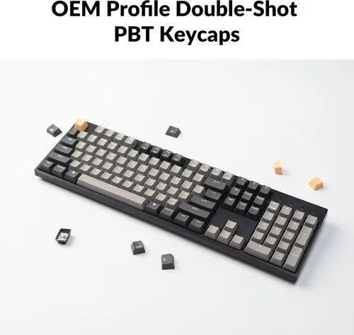 Vista 4 de Keychron C2 Pro Teclado Mecánico Personalizado con Cable Diseño de Tamaño Completo QMK/VIA Macro Programable con Retroiluminación Blanca