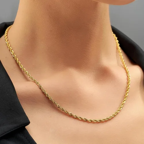 Vista 3 de LIFETIME JEWELRY 24k Real Gold Plated 3mm Gold Rope Chain for Men & Women Diamond Cut Gold Chain Necklace Women & Necklace for Men 14 to 36 Inch