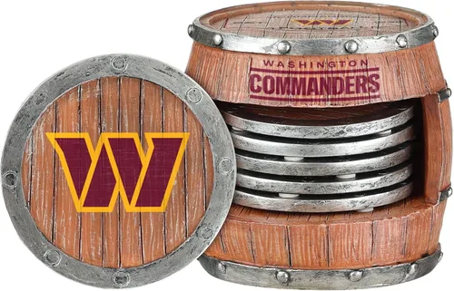 Vista 33 de FOCO NFL Team Logo 5-Pack Barrel Beverage Drink Coaster Set