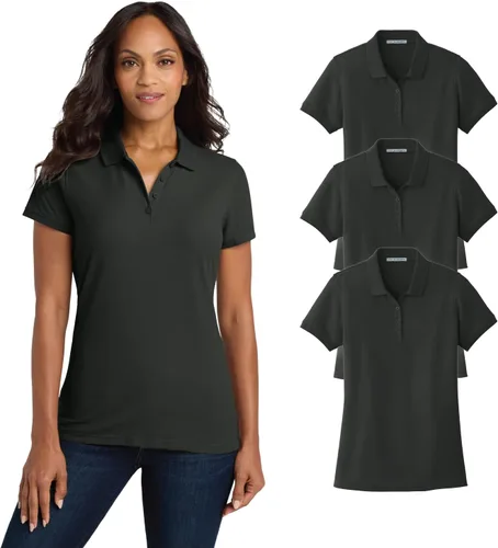Vista 17 de Port Authority Polo Core Classic Piqué para mujer gris gusty