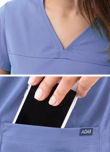 Vista 4 de Adar Pro - Ropa quirúrgica para mujer, camisa con cuello en V