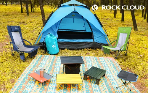 Vista 6 de ROCK CLOUD Silla de playa plegable portátil Sillas bajas para acampar Césped de Campamento Senderismo Deportes