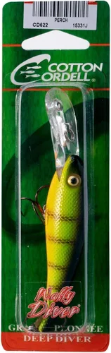 Vista 10 de Cotton Cordell Wally Diver Walleye Crankbait Señuelo de pesca Gancho Chartreuse