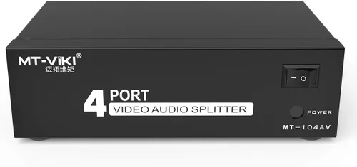 Vista 6 de MT-VIKI Distribución de audio de video compuesto de 4 vías y 3 RCA (1 en 4 salidas)