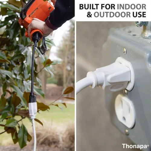 Vista 4 de Thonapa Cable de extensión de 6 pies para exteriores e interiores, 16/3 SJTW resistente a la intemperie, resistente al agua, cable eléctrico blanco