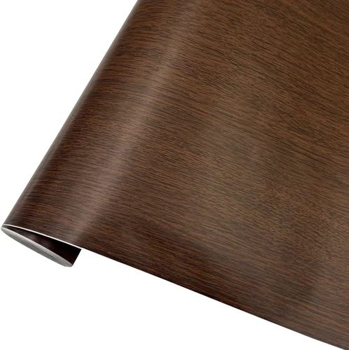Vista 4 de LovingWay Rollo de papel tapiz de grano de madera marrón de 14.7 pies para estantes de 17.7 x 177 pulgadas, autoadhesivo, para computadora