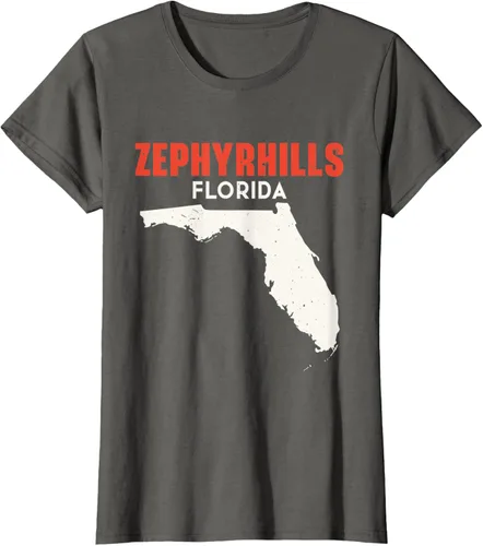 Vista 6 de Zephyrhills Florida USA State America Travel Floridian T-Shirt, Negro