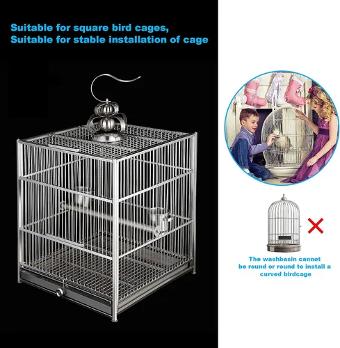 Vista 6 de Comedero para pájaros sin desorden para jaula – Comedero automático para pájaros, contenedor de comida transparente, acrílico sin derrames, jaula