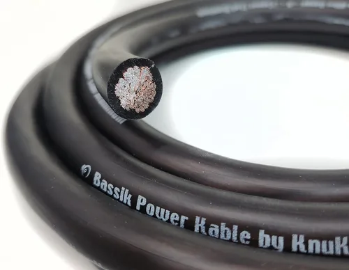 Vista 3 de KnuKonceptz Bassik, cable de alimentación y tierra de batería automotriz primario de calibre 1/0 AWG - Negro 5 pies