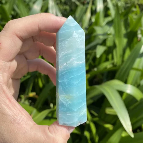 Vista 4 de Torre de amazonita natural, varita de punta de obelisco de cristal curativo y piedras, muestra mineral para meditación y decoración del hogar, 3-3.5