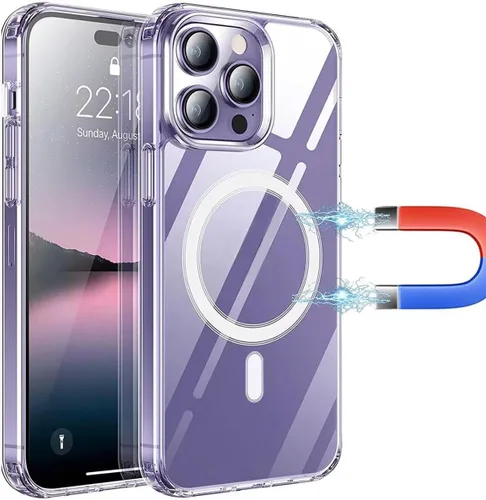 Vista 14 de Funda magnética transparente para iPhone 7 Plus, compatible con MagSafe, protección de grado militar, parte trasera dura resistente al amarillo