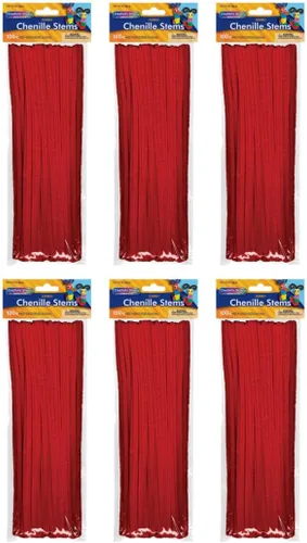 Vista 15 de Creativity Street Jumbo Chenille Stems, 12" x 6 mm, Craft Pipe Cleaners in Assorted Basic Colors, Pack of 100, Case of 12 Packs, 1200 Chenille Stems