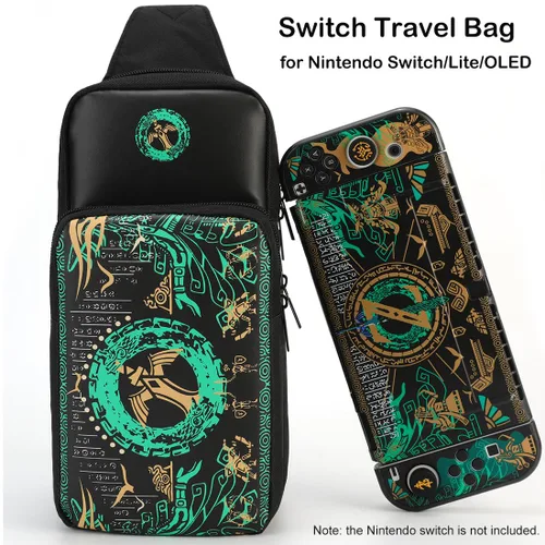 Vista 7 de Owngen Travel Bag for Nintendo SwitchLiteOLED, for Zelda Tears of the Kingdom Portable Sling Shoulder Crossbody Carrying Storage Accessories