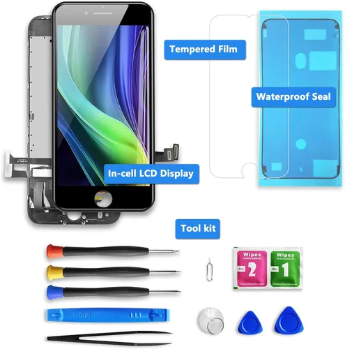 Vista 4 de Para iPhone 8/SE 2022 Reemplazo de pantalla de 3 generación, pantalla LCD de 4.7 pulgadas digitalizador de pantalla táctil con sello impermeable