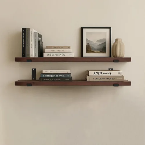Vista 8 de CONSDAN Estante Flotante para Estante de Libros Montado en la Pared, Estantes Colgantes, Estante Flotante para Dormitorio, Baño, Sala de Estar