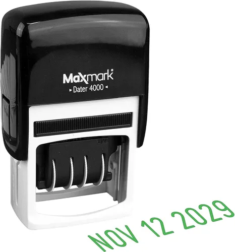 Vista 12 de MaxMark 2000 Dater - Sello de fecha autoentintado, color negro, paquete de 2