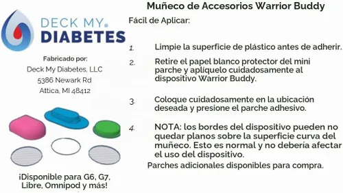 Vista 3 de Warrior Buddy - Accesorios para la diabetes compatibles con muñecas de 18 pulgadas o juguetes de peluche (Dexcom G6, plástico)
