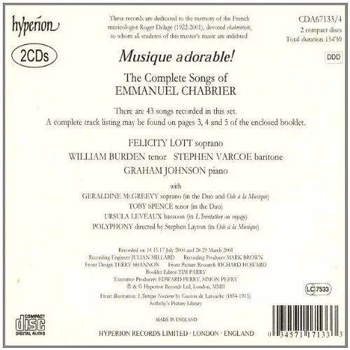 Vista 2 de Musique Adorable! The Complete Songs of Emmanuel Chabrier