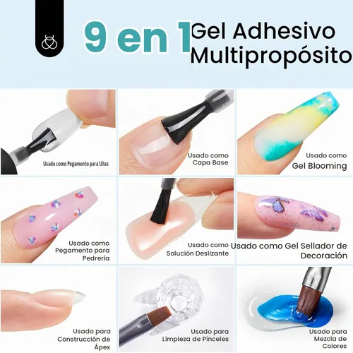 Vista 5 de Beetles - Kit de uñas de gel de almendra, 504 piezas de almendra Juego de puntas de uñas de gel fáciles de extensión de uñas con base de pegamento