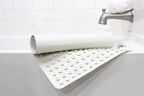 Vista 2 de WHP - Tapetes de bañera antideslizantes para uso en la ducha y baño, tapete de goma con ventosa, tapete para piso, superficie antideslizante, goma