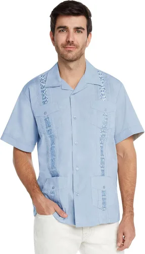 Vista 16 de 9 Crowns Essentials Guayabera - Camisa con botones para hombre