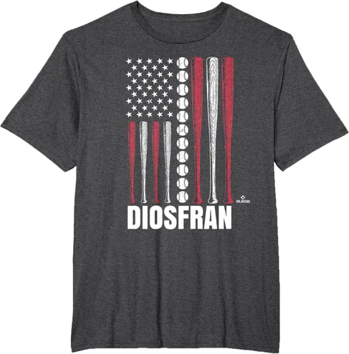 Vista 17 de Baseball American Flag Diosfran Cabeza Prospect Baseball Fan T-Shirt