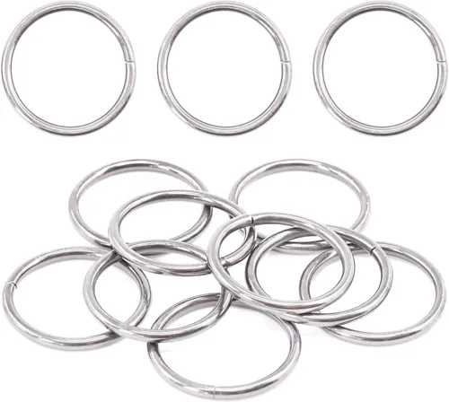 Vista 11 de Swpeet 60 anillos de metal multiusos de bronce resistentes de 3/2 pulgadas a 1.496 in para bolsas de hardware, anillos de mano, accesorios