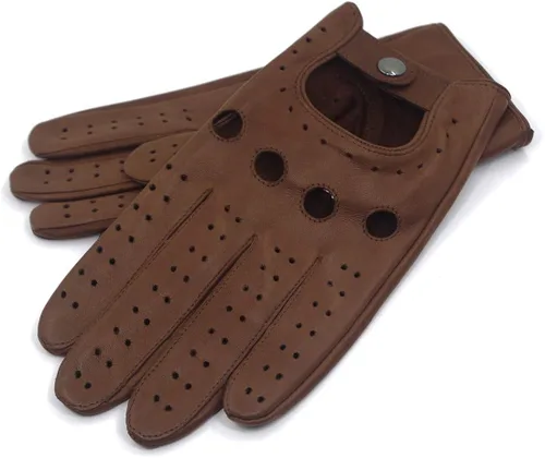 Vista 4 de Harssidanzar Guantes de conducción de piel de cordero para hombre GM026