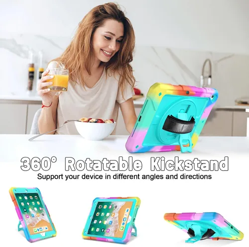 Vista 3 de LTROP Funda Protectora para iPad de 6ª/5ª Generación y iPad Air 2, Funda para iPad de 9.7 Pulgadas con Correa para el Hombro, Soporte