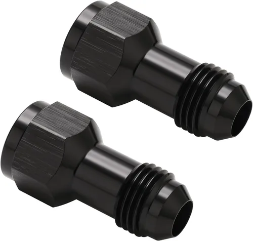 Vista 4 de 4AN hembra flare a 4AN macho Flare extensión adaptador de montaje recto aluminio negro