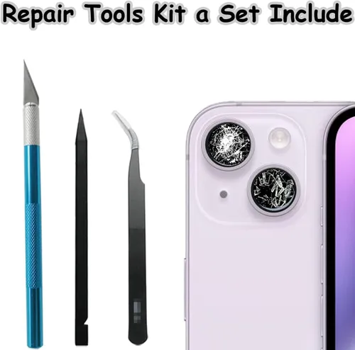 Vista 5 de 14/14 Plus - Lente de cámara trasera trasera de repuesto para iPhone 14/iPhone 14 Plus Kit de herramientas de repuesto y reparación de vidrio