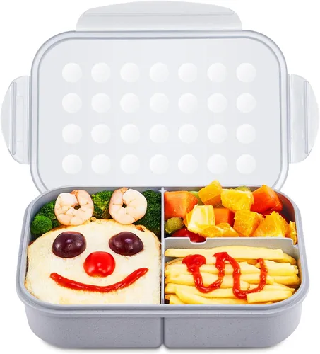 Vista 13 de MISS BIG® Fiambrera estilo bento,Fiambrera estilo bento para niños,Fiambrera para niños,Fiambrera para niños a prueba de fugas,Contenedores