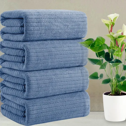 Vista 27 de Mistyrose Toalla de diseño acanalado (verde, toallas de baño de 4 piezas)