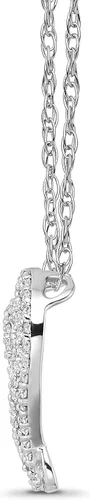 Vista 2 de ARAIYA FINE JEWELRY Collar con colgante de corazón de plata esterlina con diamantes (14 cttw, color I-J, claridad I2-I3), 18 pulgadas, Metal