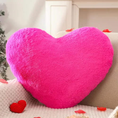 Vista 14 de YRXRUS Almohadas de corazón, almohada en forma de corazón, pequeñas almohadas de corazón rosa polvoriento para regalos, almohadas de imitación