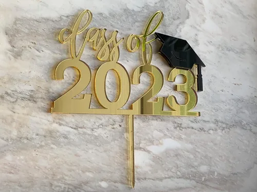 Vista 4 de FranJohnsonHouse Class of 2025 Graduation Cake Topper – Personalized Year & Text, Custom Acrylic, 6" Wide – Party Decor