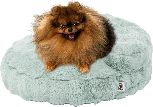 Vista 36 de EHEYCIGA Sofá cama suave para gatos de interior, cama extra pequeña esponjosa para perros con funda extraíble lavable, sofá para mascotas, Camello