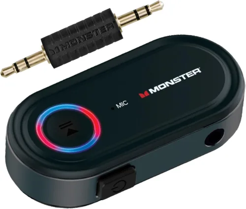 Vista 7 de Receptor de audio Bluetooth Monster, adaptador Bluetooth auxiliar con entrada de 3.5mm, llamadas manos libres, compatible con Siri y Google Voice