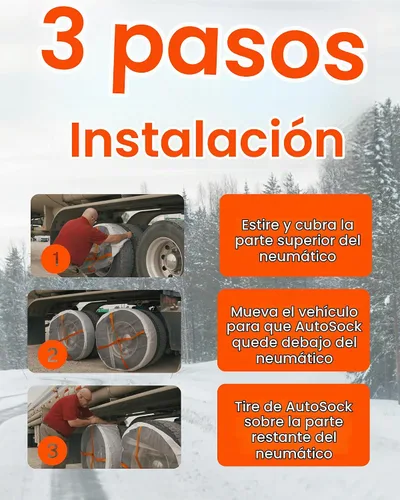 Vista 7 de Cadena alternativa para neumático AutoSock AL64 Size-AL64 Semircamiones y autobuses, calcetines para automóviles, calcetines de neumáticos