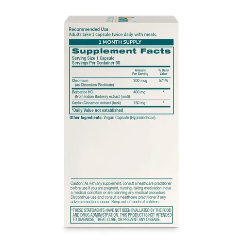 Vista 2 de Himalaya Berberina con canela de Ceilán, suplemento de hierbas para apoyar el metabolismo normal, inmune y la salud digestiva, vegano, sin gluten