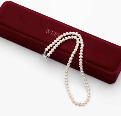 Vista 7 de WEEYICO Collares de perlas blancas para mujer, gargantilla de perlas para hombre, collares de perlas cultivadas en agua dulce, grado AAA