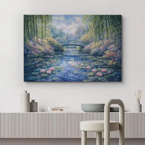 Vista 112 de wall26 Prado con álamos por Claude Monet - Arte moderno impresionista, arte en lienzo para el hogar, 12 x 18 pulgadas