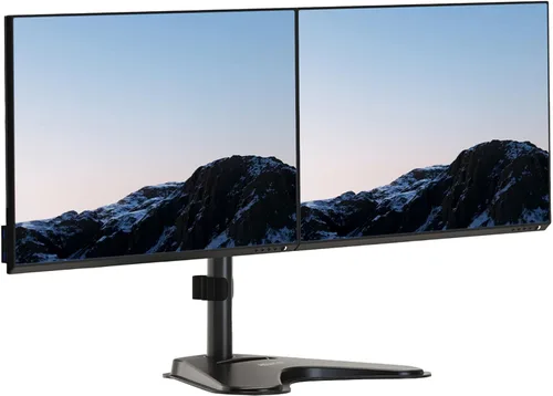 Vista 2 de Mount-It! Soporte de monitor doble para escritorio, soporte de monitor independiente para 2 pantallas de hasta 32 pulgadas, altura ajustable