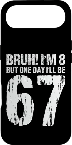 Vista 27 de Bruh I'm 8 But One-Day I'll Be 67 Retro 8th Birthday Kids Case for iPhone 17