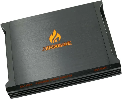 Vista 3 de Audiobank AB1400.4 Amplificador de altavoz estéreo de audio para automóvil de 4 canales de 1400 vatios 2 ohmios clase A/B con control de bajos