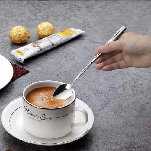 Vista 3 de Cand Cucharas de té helado de acero inoxidable, cuchara de helado de mango largo (juego de 16)