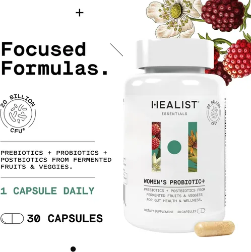 Vista 2 de HEALIST - Probióticos para mujeres, 20 mil millones de UFC, prebióticos y postbióticos, salud inmune e intestinal, probióticos vaginales para apoyo